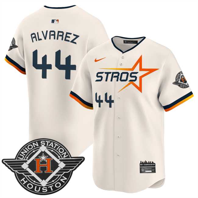 Mens Houston Astros #44 Yordan Alvarez Cream 2025 City Connect Limited Stitched Jersey Dzhi->houston astros->MLB Jersey